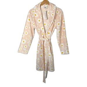 Plush Luxe Fleece Floral & Butterfly Print Robe | NWT | Size Medium
